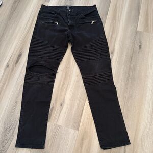 Forever 21 skinny zipper Men's Black Biker Jeans